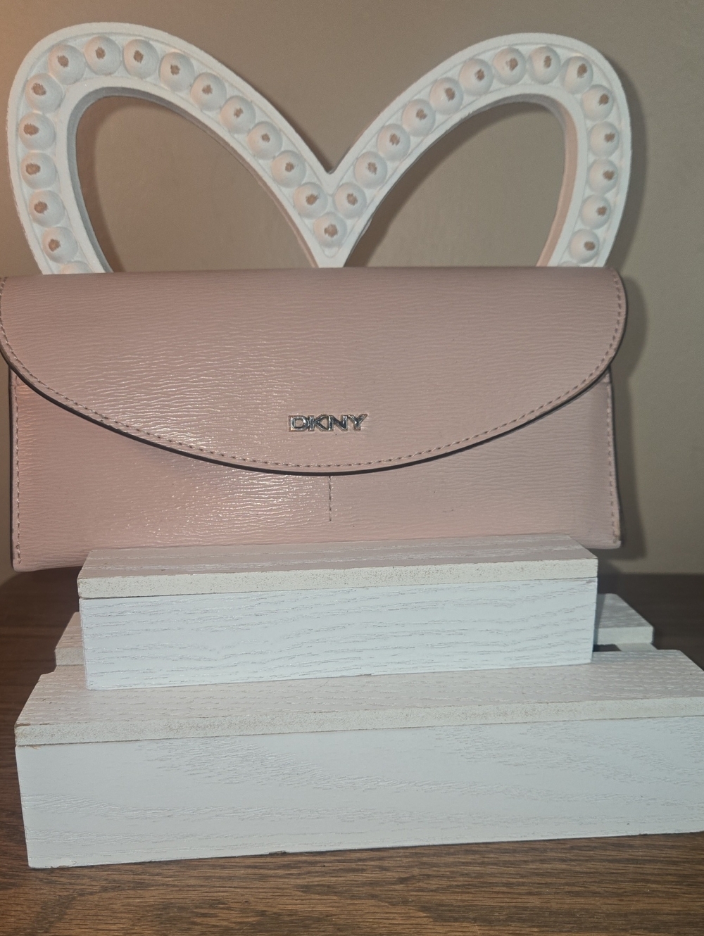 DKNY Blush Pink Leather Continental Wallet